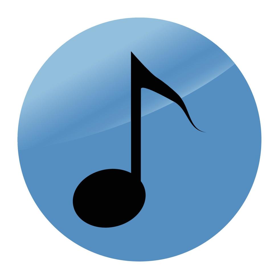 Icon note flat modern music style vector