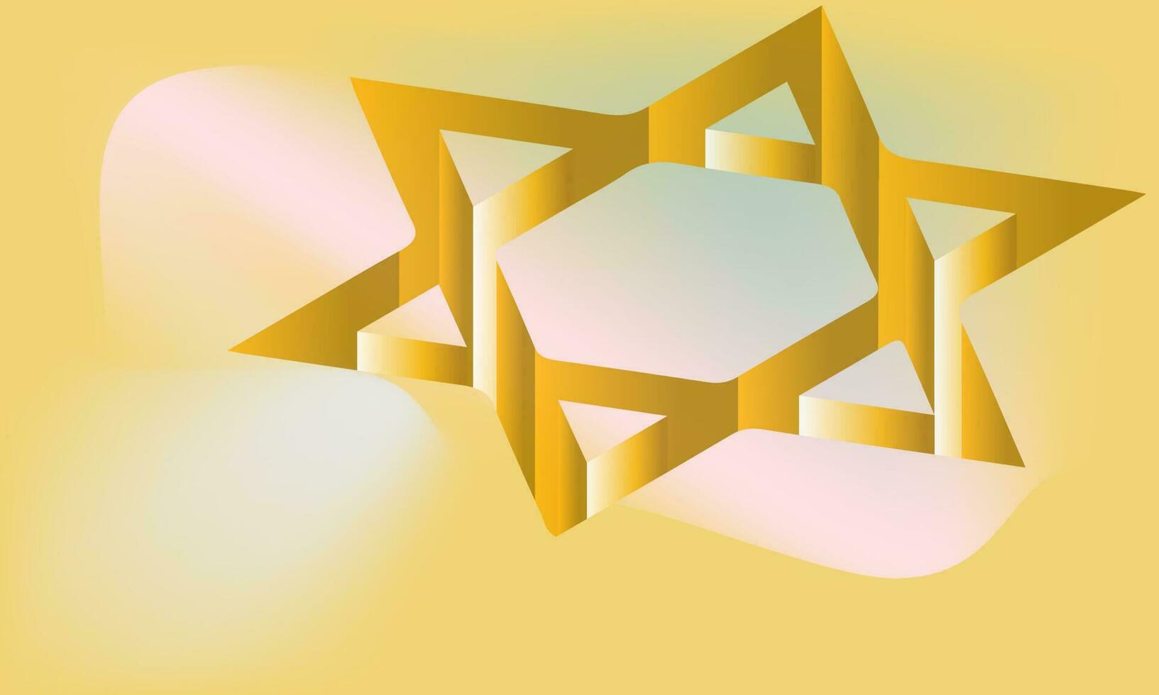 golden hanukkah background with gradient and copy space for your text. Vector illustration landscape