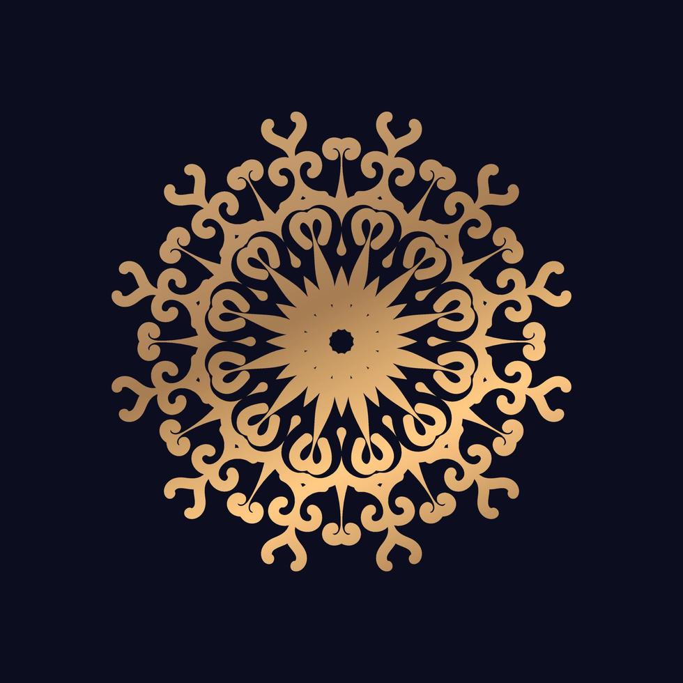 Single Abstract Golden Mandala Design Background vector