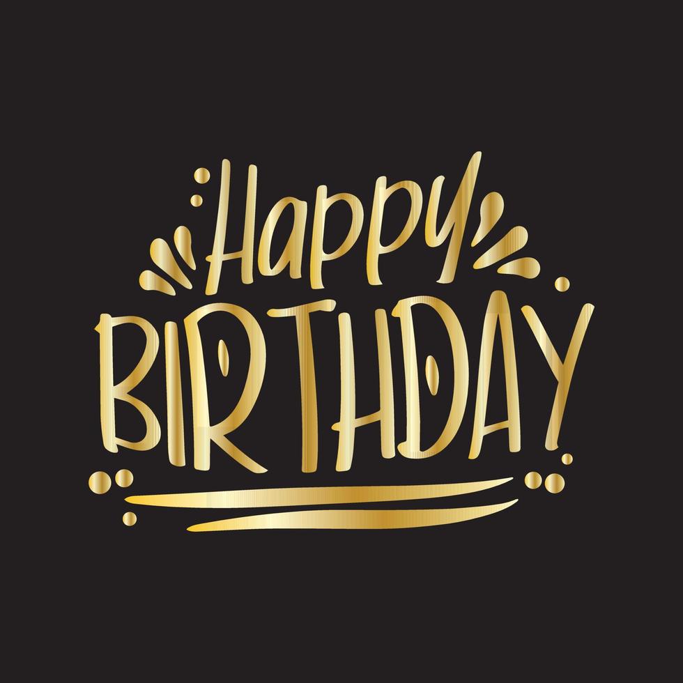 A gold typography quotes happy birthday premium vector