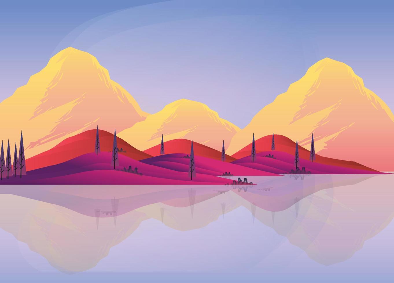 montaña rango natural paisaje fondo de pantalla ilustración vector