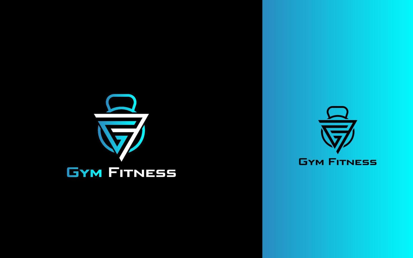 Gym Fitness modern monogram logo vector