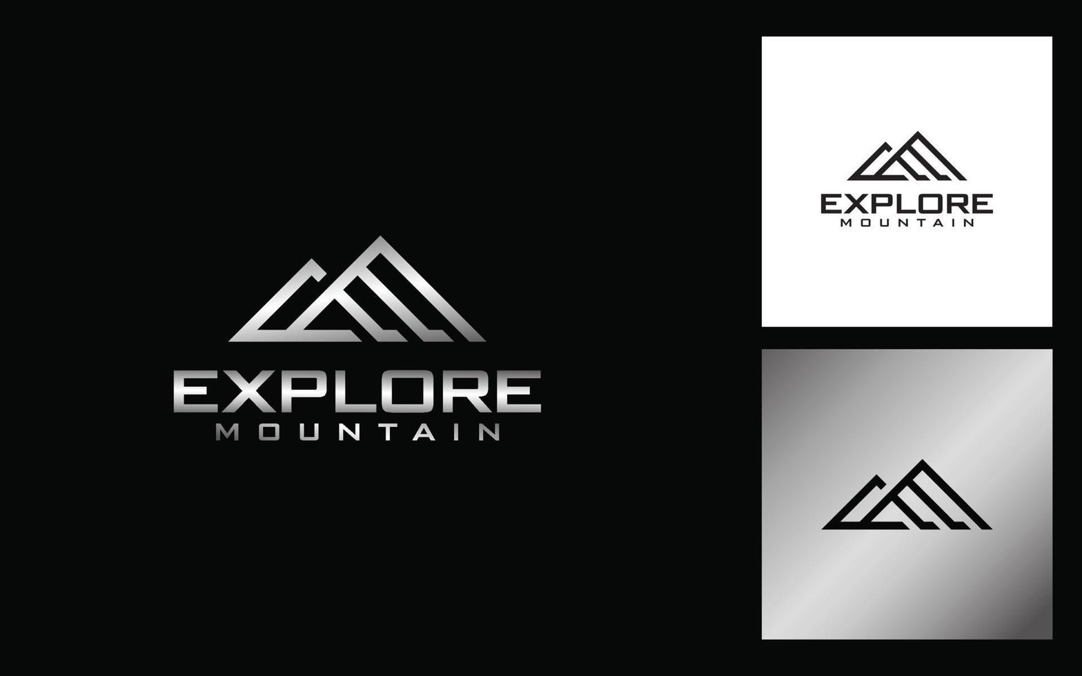 Explore Mountain Clever logo design vector