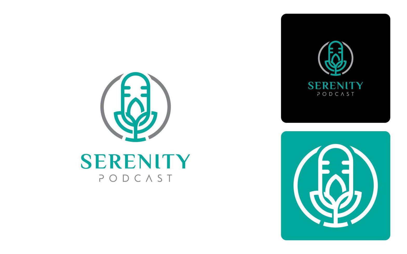 Podcast yoga logo vector