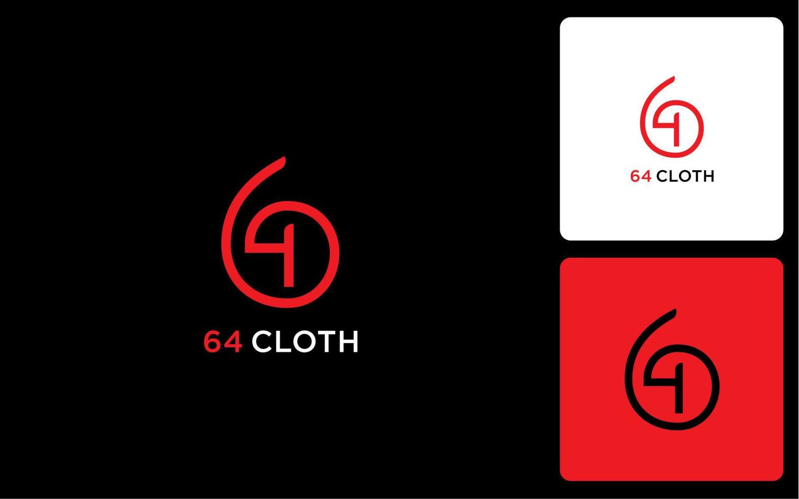 64 typography modern fashion logo vector