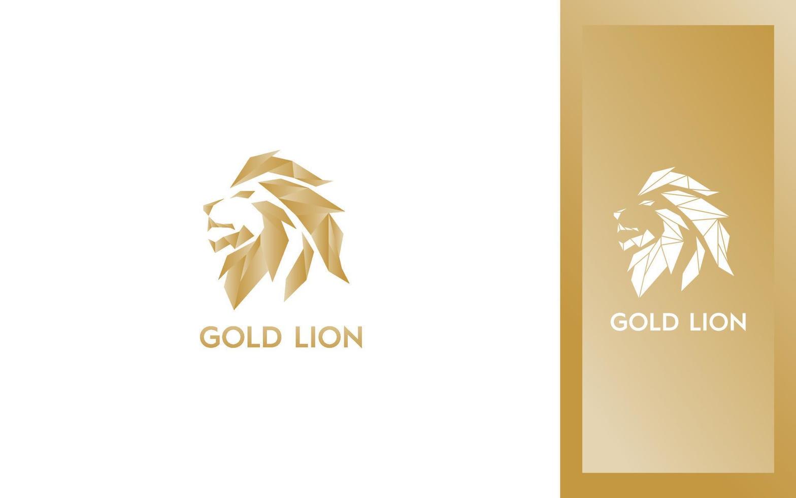 Gold lion head modern logo vector