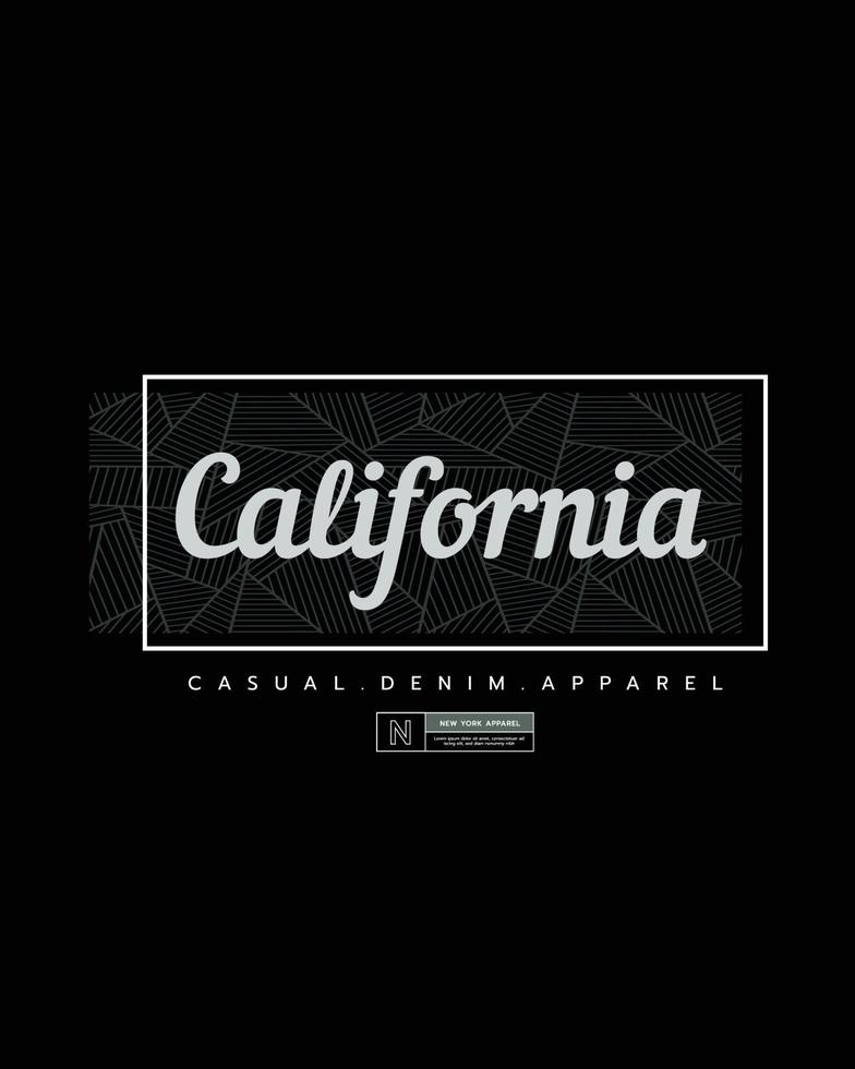 california clothing typography, slogan and abstract design vector illustration