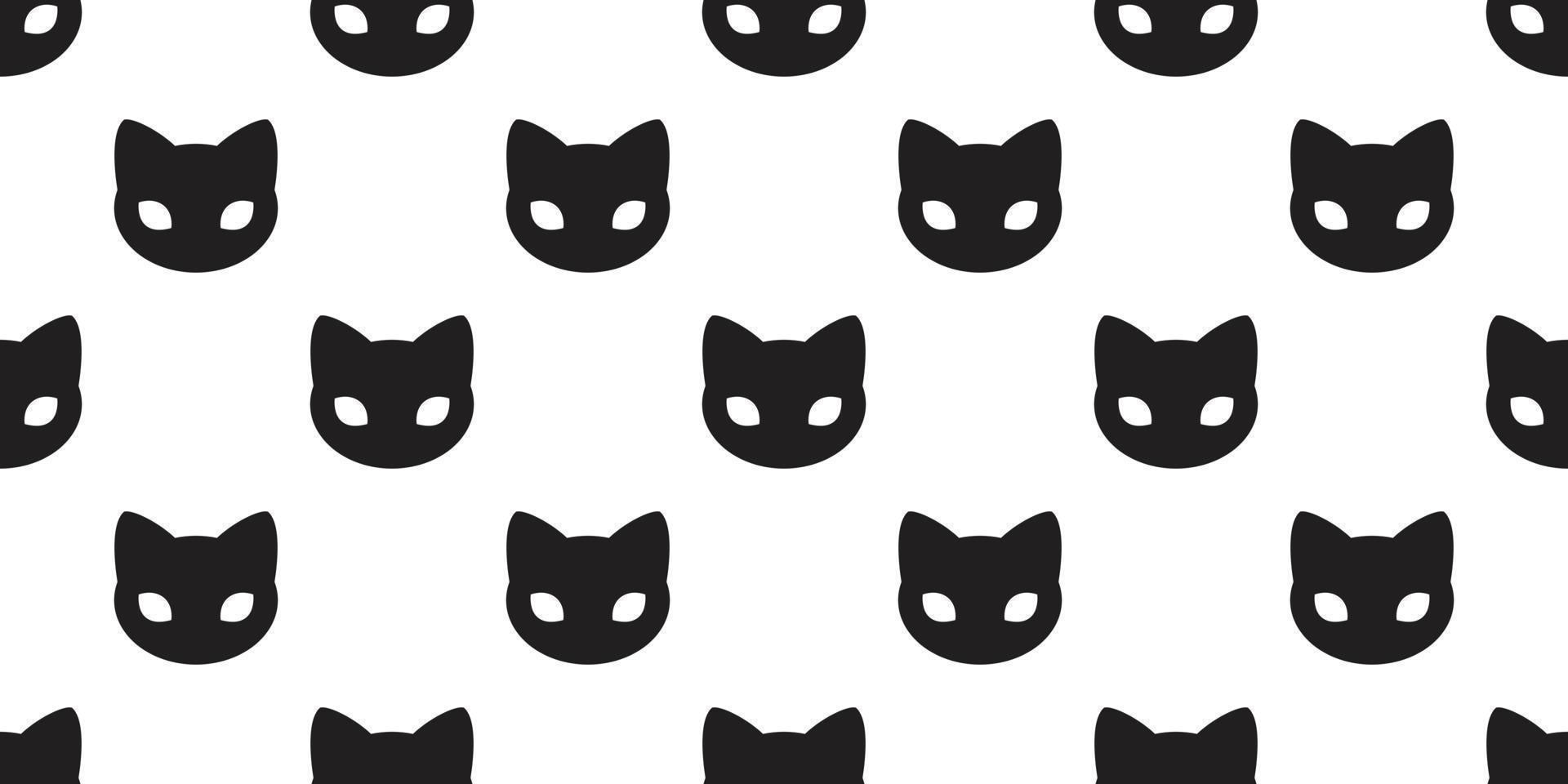 Cat seamless pattern vector kitten Cat paw isolated doodle wallpaper background