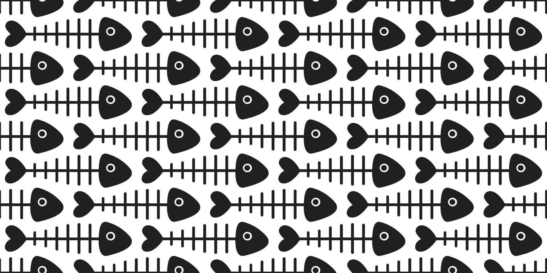 fish bone seamless pattern shark salmon isolated wallpaper background backdrop vector