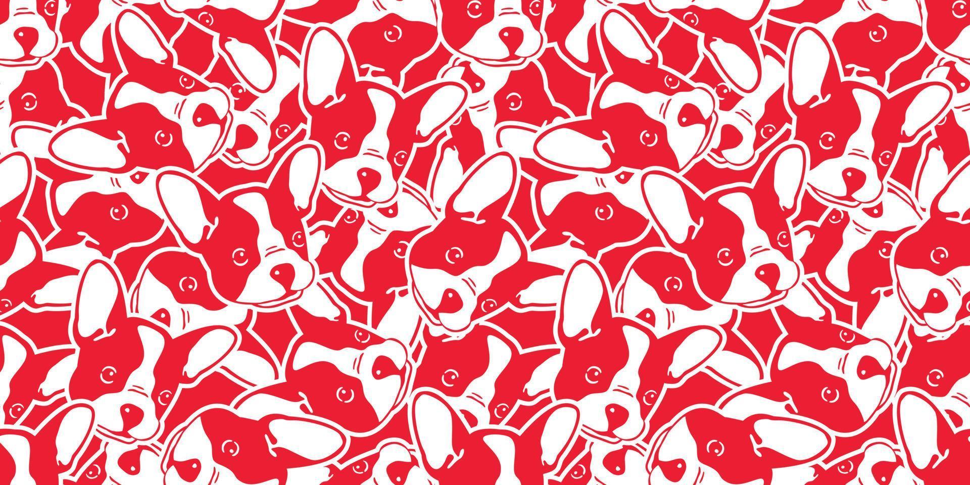 dog vector french bulldog seamless pattern isolated wallpaper background cartoon red