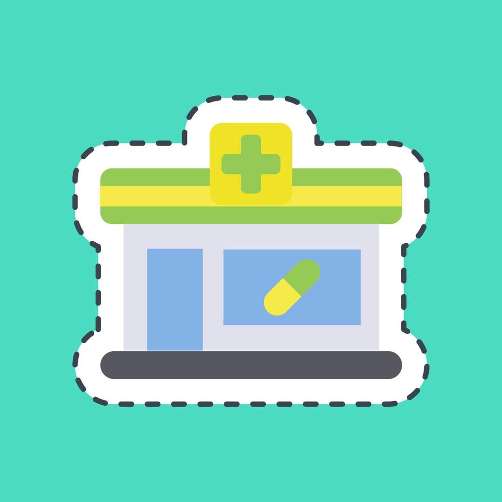 Sticker line cut pharmacy. Building elements. Good for prints, web, posters, logo, site plan, map, infographics, etc. vector
