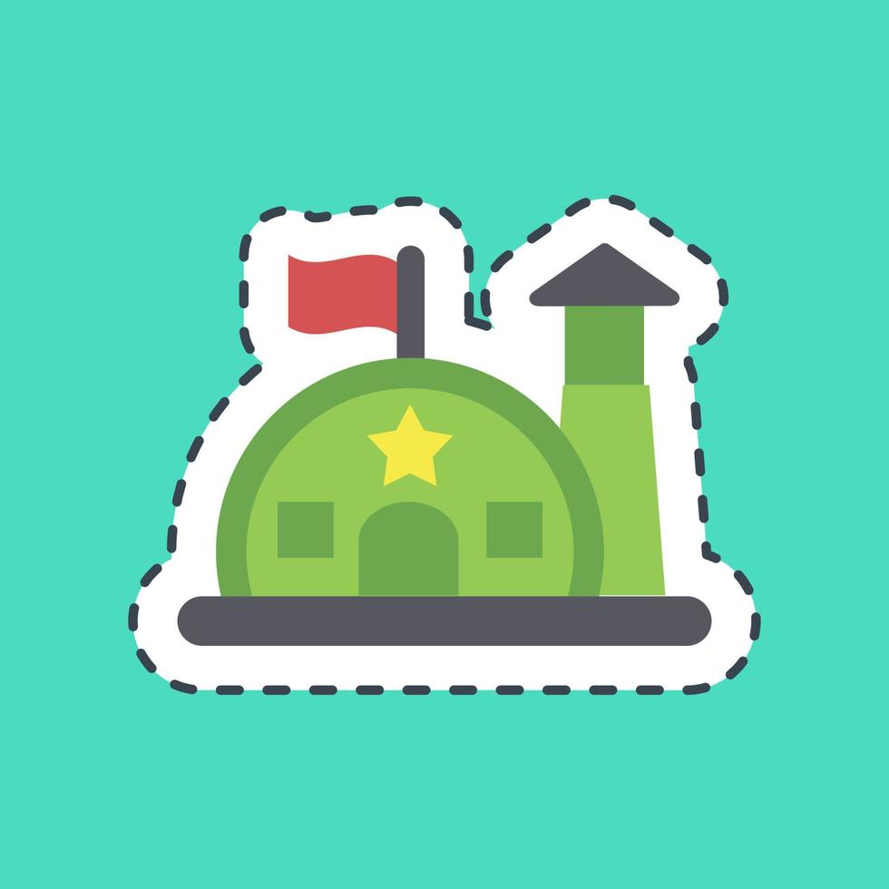 Sticker line cut military base. Building elements. Good for prints, web, posters, logo, site plan, map, infographics, etc. vector