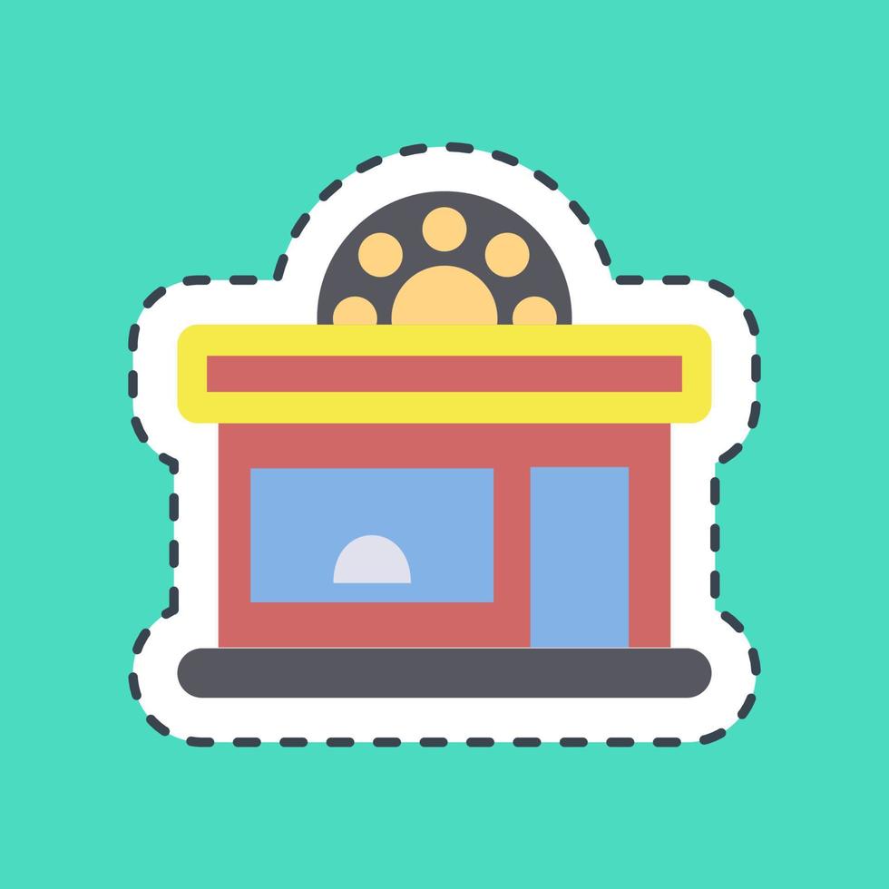 Sticker line cut cinema. Building elements. Good for prints, web, posters, logo, site plan, map, infographics, etc. vector