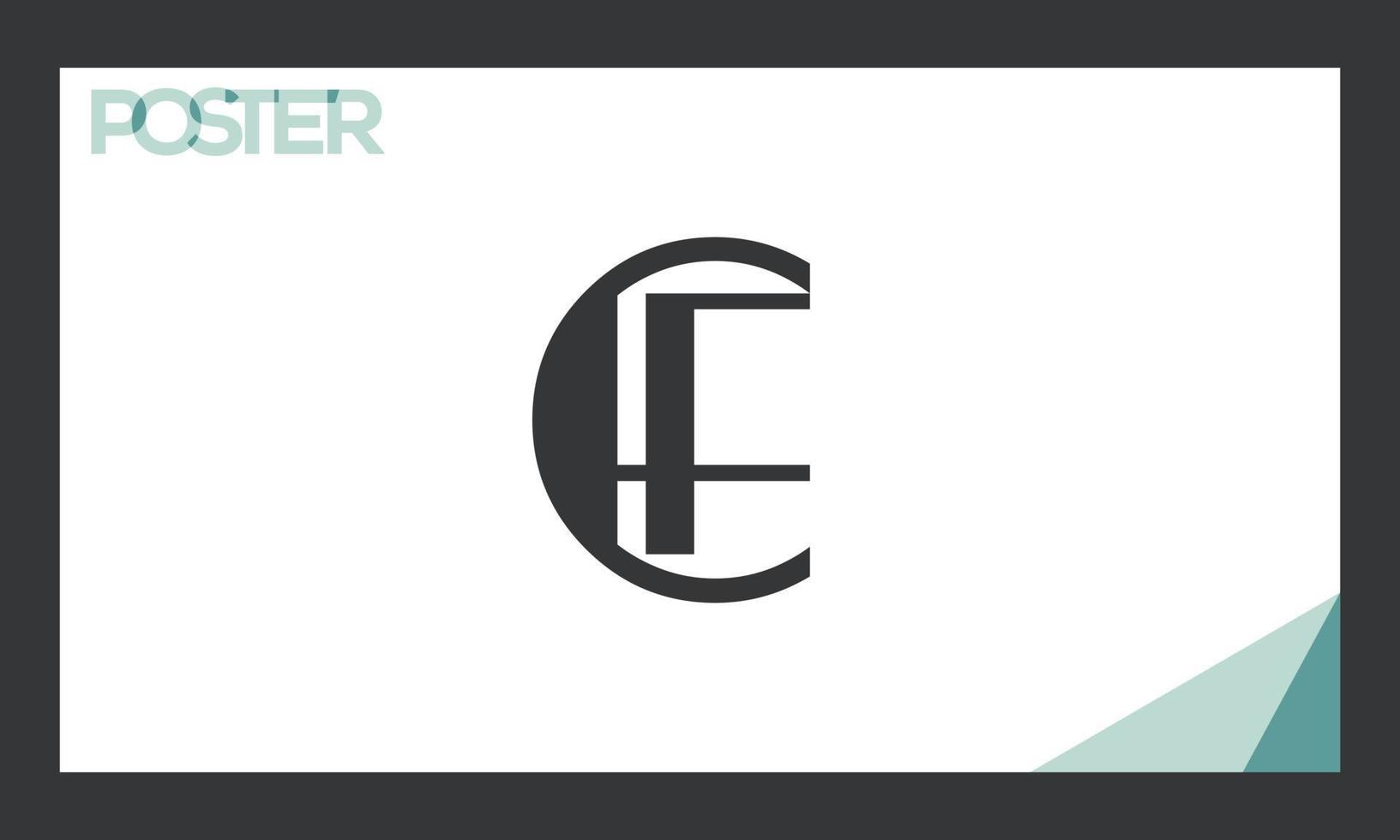Alphabet letters Initials Monogram logo CF, FC, C and F vector