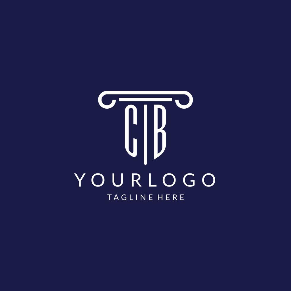CB logo monogram with pillar shape designs vector