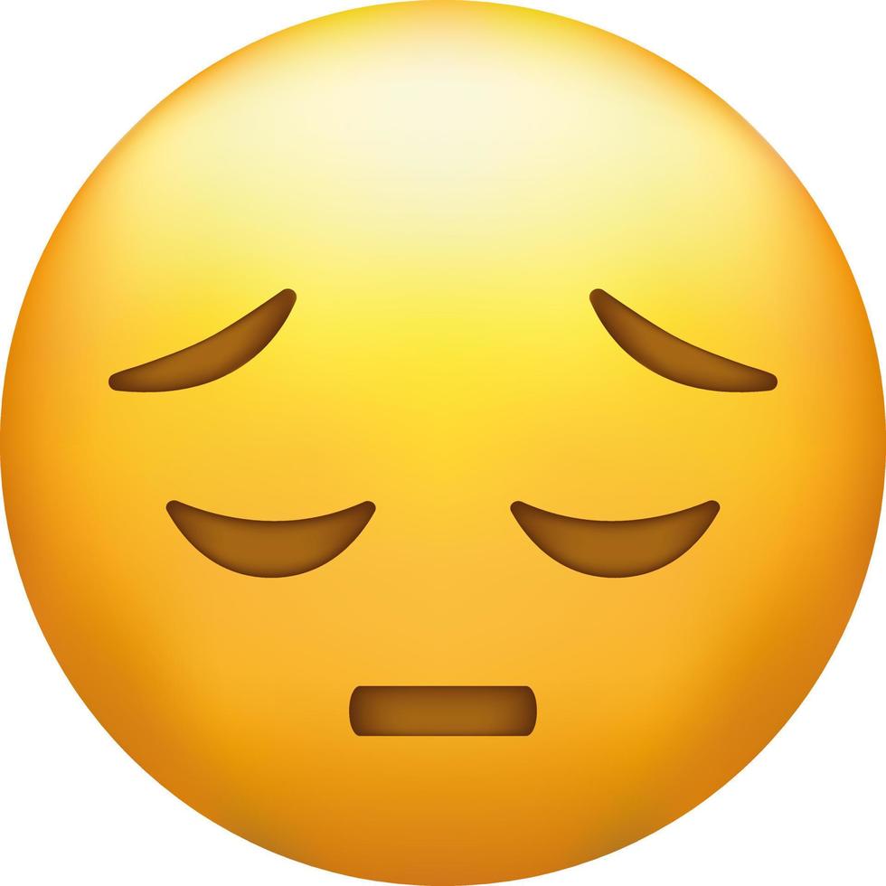 Disappointed emoji. Sad face, unhappy emoticon vector