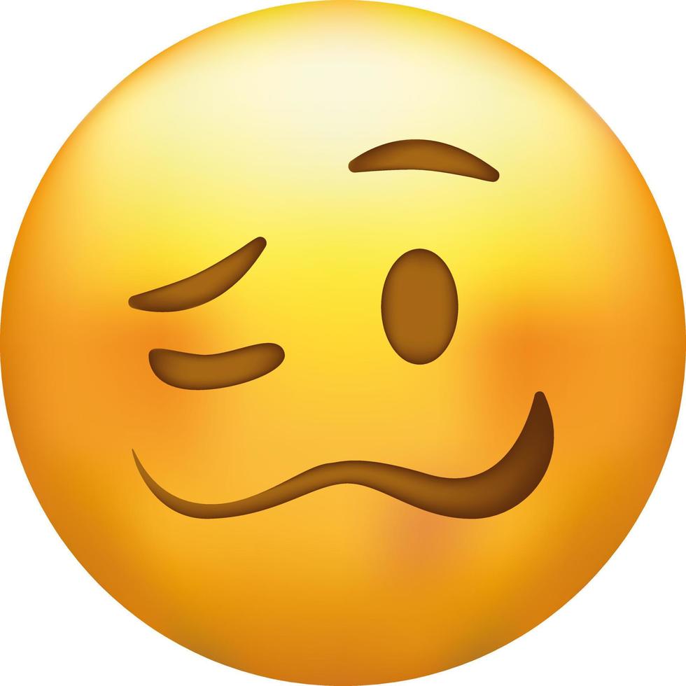 Confounded emoji. Confused emoticon with jagged mouth. vector