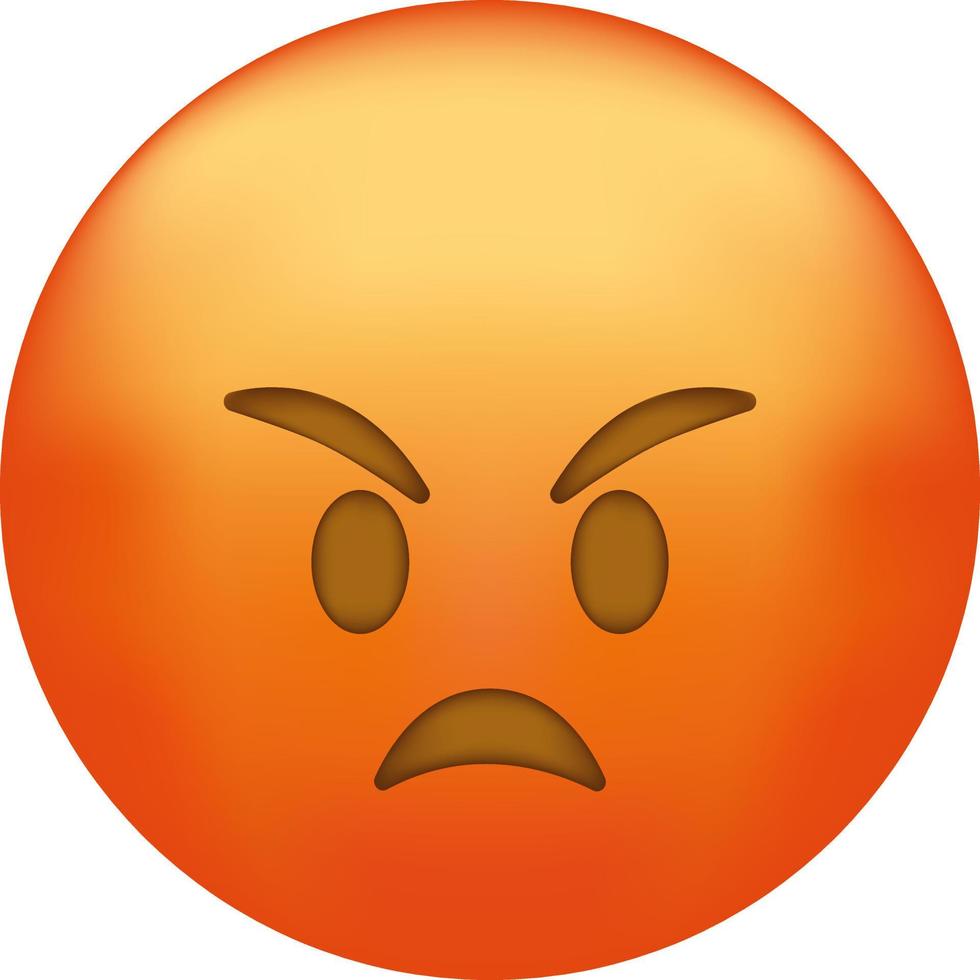 enojado rostro. emojis linda emoticon aislado vector