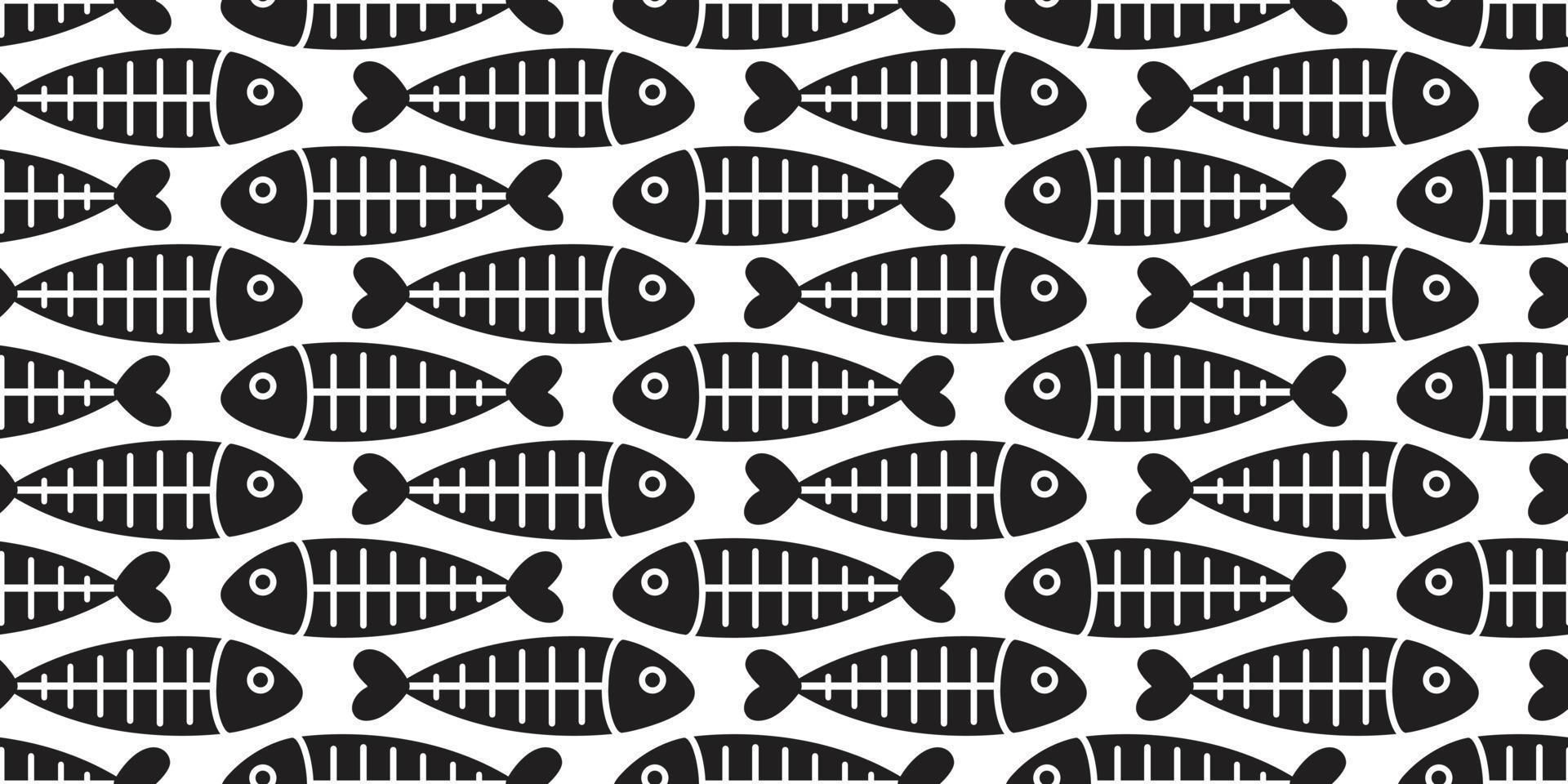 fish bone seamless pattern vector shark fin salmon isolated wallpaper background backdrop