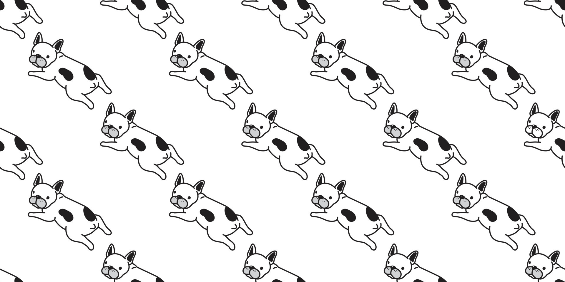 dog seamless pattern vector french bulldog isolated wallpaper doodle ...