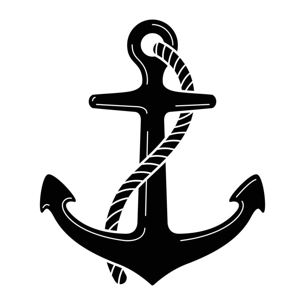 Anchor vector icon Nautical logo maritime sea ocean boat illustration symbol