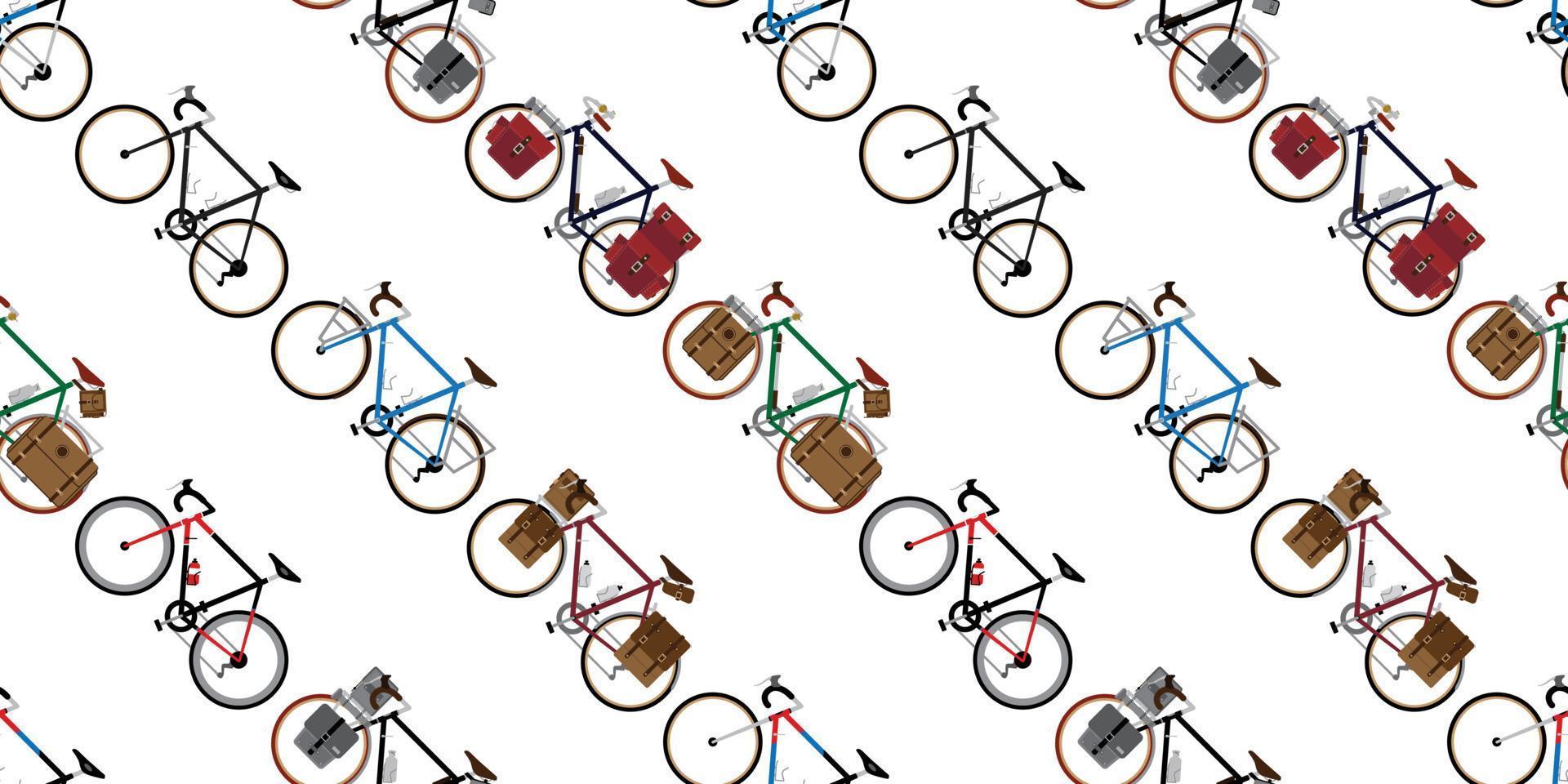 bicycle Seamless Pattern vector cycling isolated vintage wallpaper background illustration