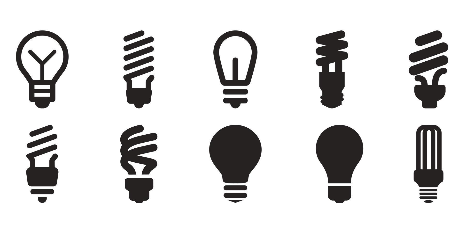 Light bulbs. Bulb icon set vector