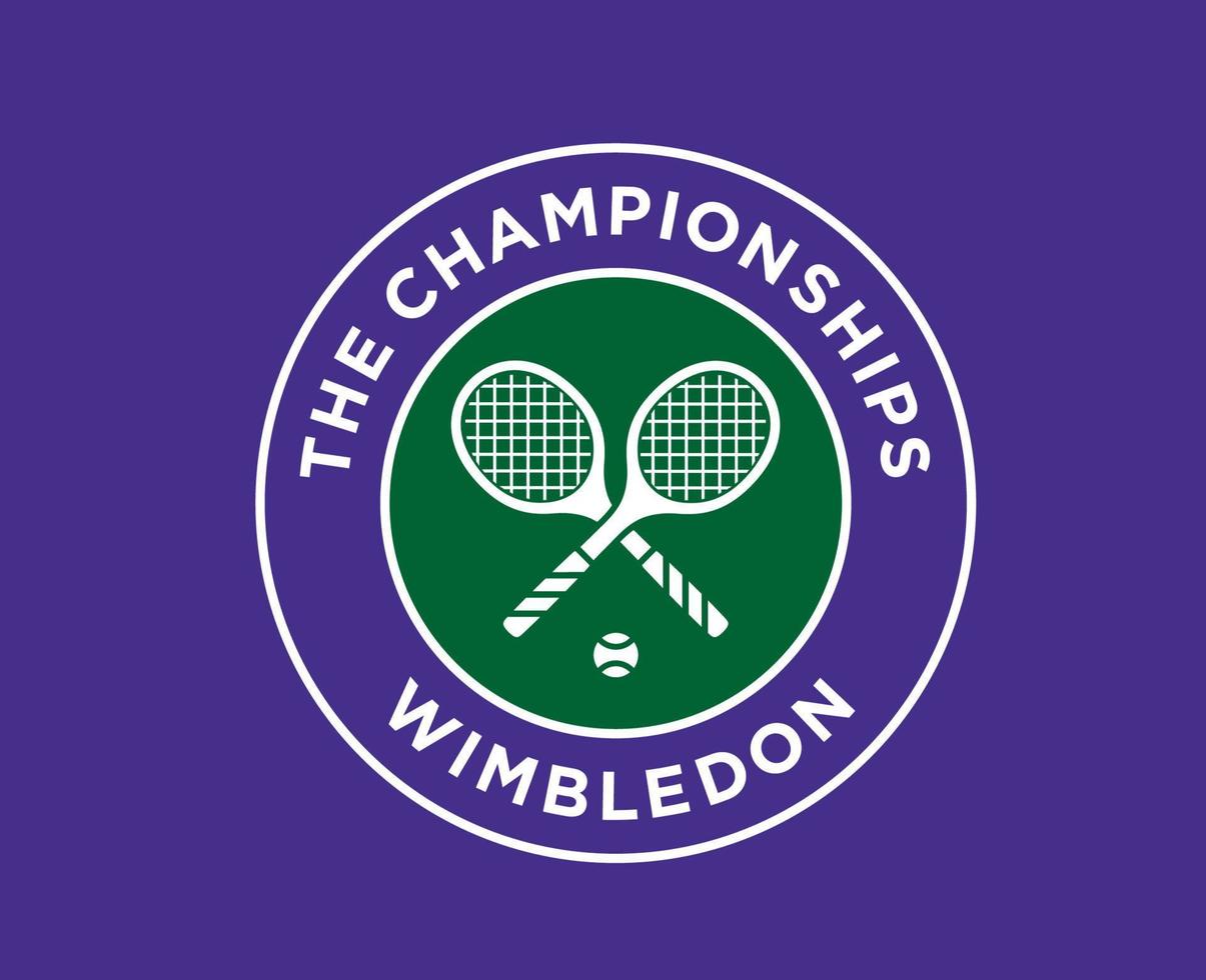 Wimbledon The championships Symbol Logo Tournament Open Tennis Design Vector Abstract Illustration With Purple Background