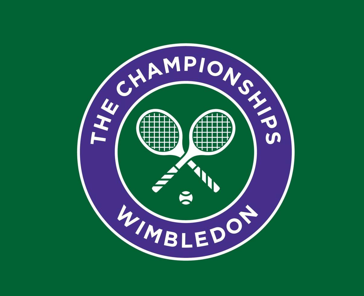Wimbledon The championships Symbol Logo Tournament Open Tennis Design Vector Abstract Illustration With Green Background