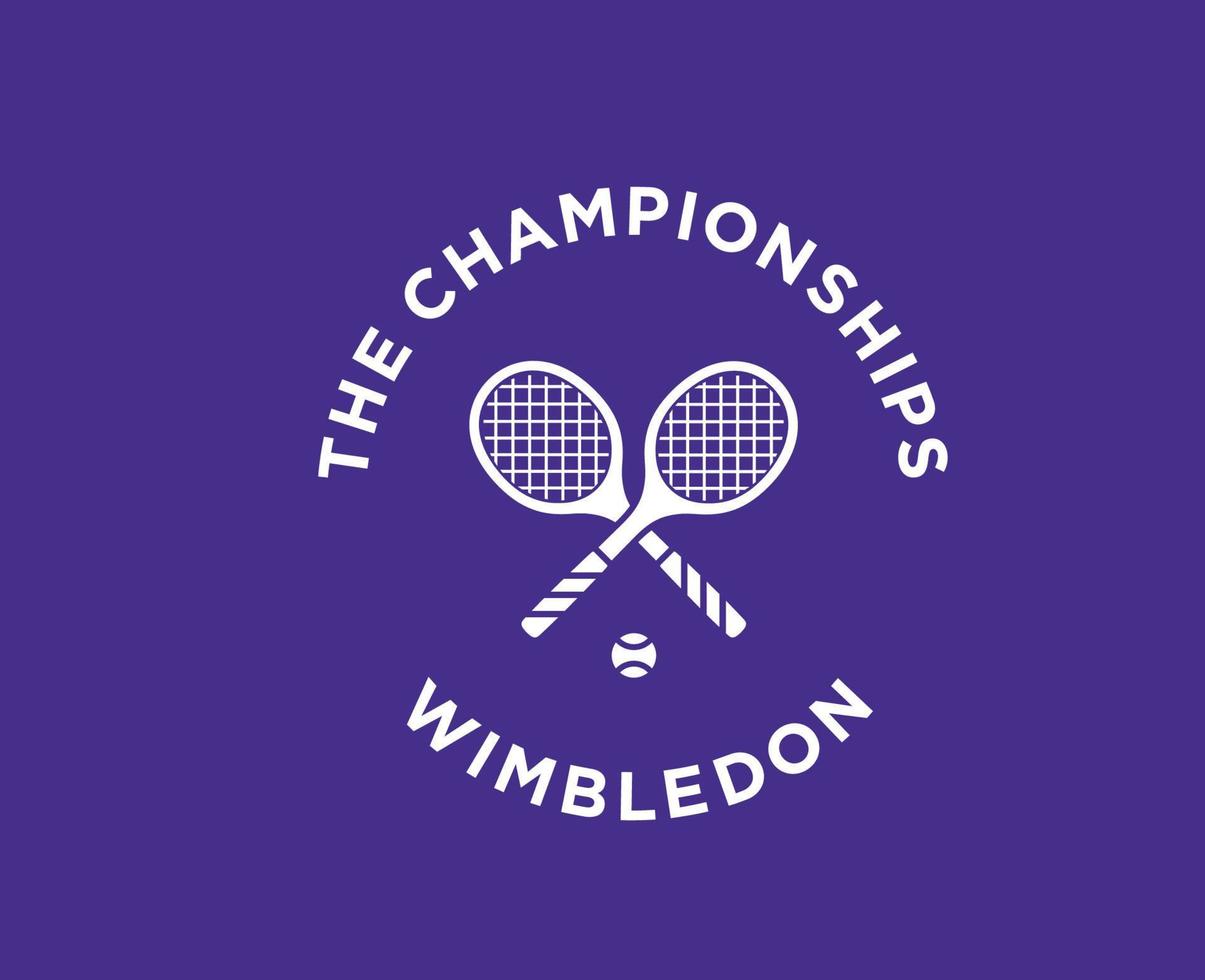 el campeonatos Wimbledon símbolo blanco logo torneo abierto tenis diseño vector resumen ilustración con púrpura antecedentes