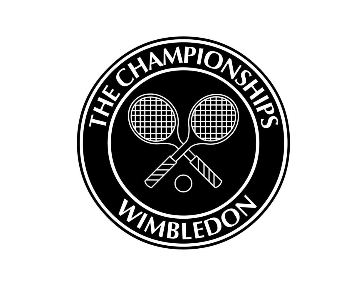 Wimbledon el campeonatos negro símbolo logo torneo abierto tenis diseño vector resumen ilustración