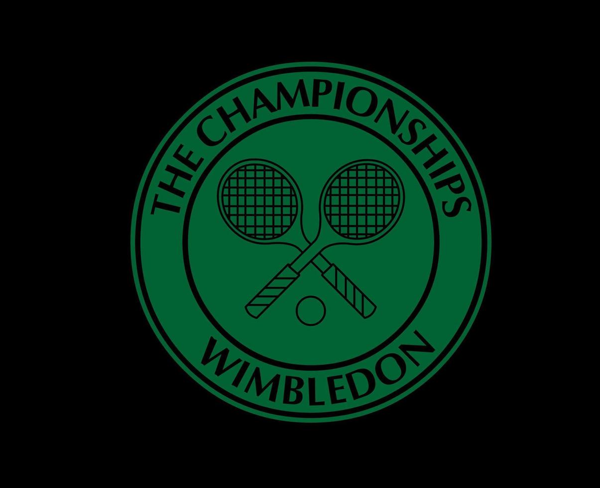 Wimbledon The championships Green Symbol Logo Tournament Open Tennis Design Vector Abstract Illustration With Black Background