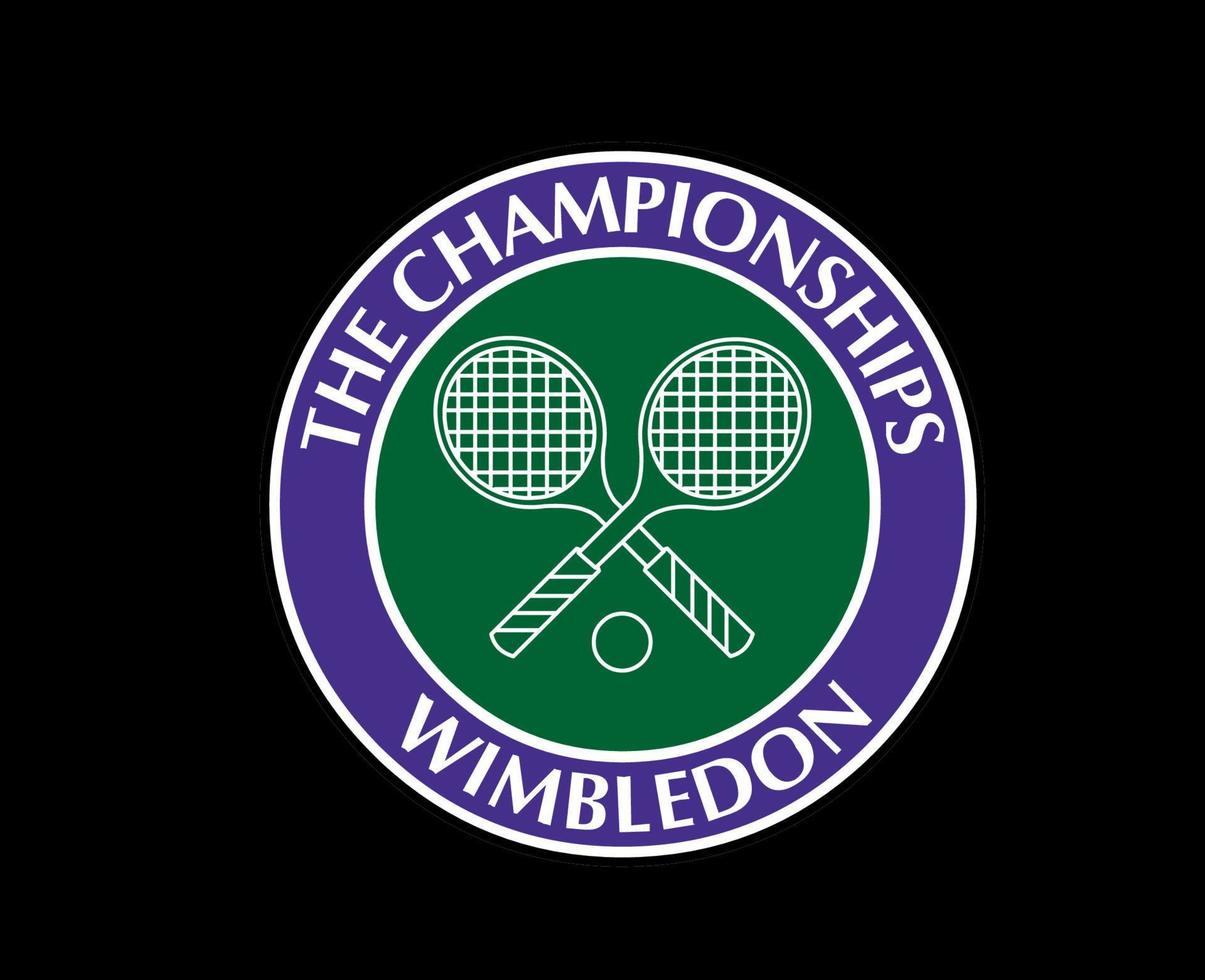 Wimbledon The championships Logo Symbol Tournament Open Tennis Design Vector Abstract Illustration With Black Background