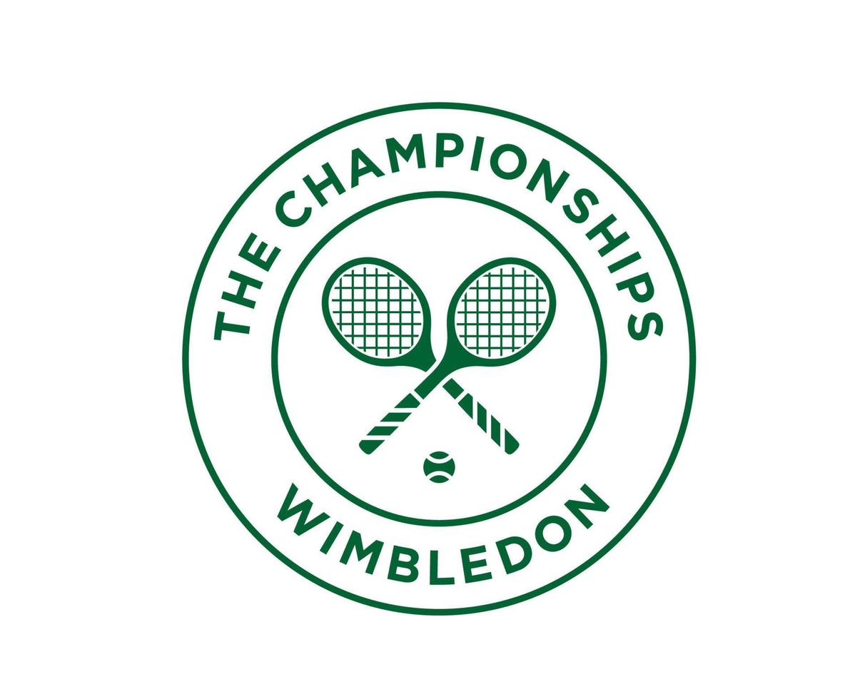 Wimbledon The championships Symbol Green Logo Tournament Open Tennis Design Vector Abstract Illustration