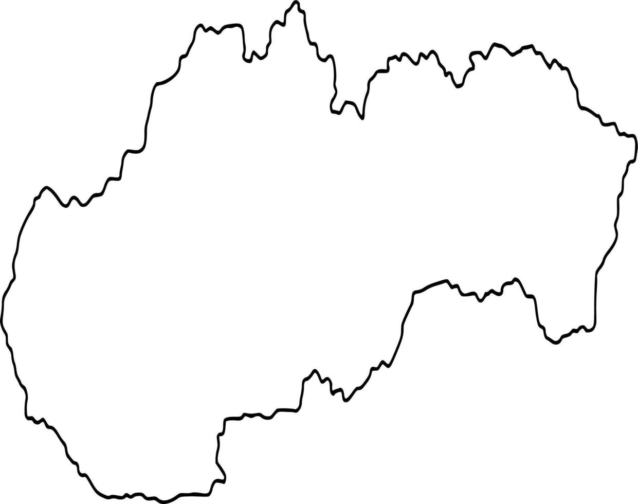 vector silueta de Eslovaquia mapa en blanco antecedentes