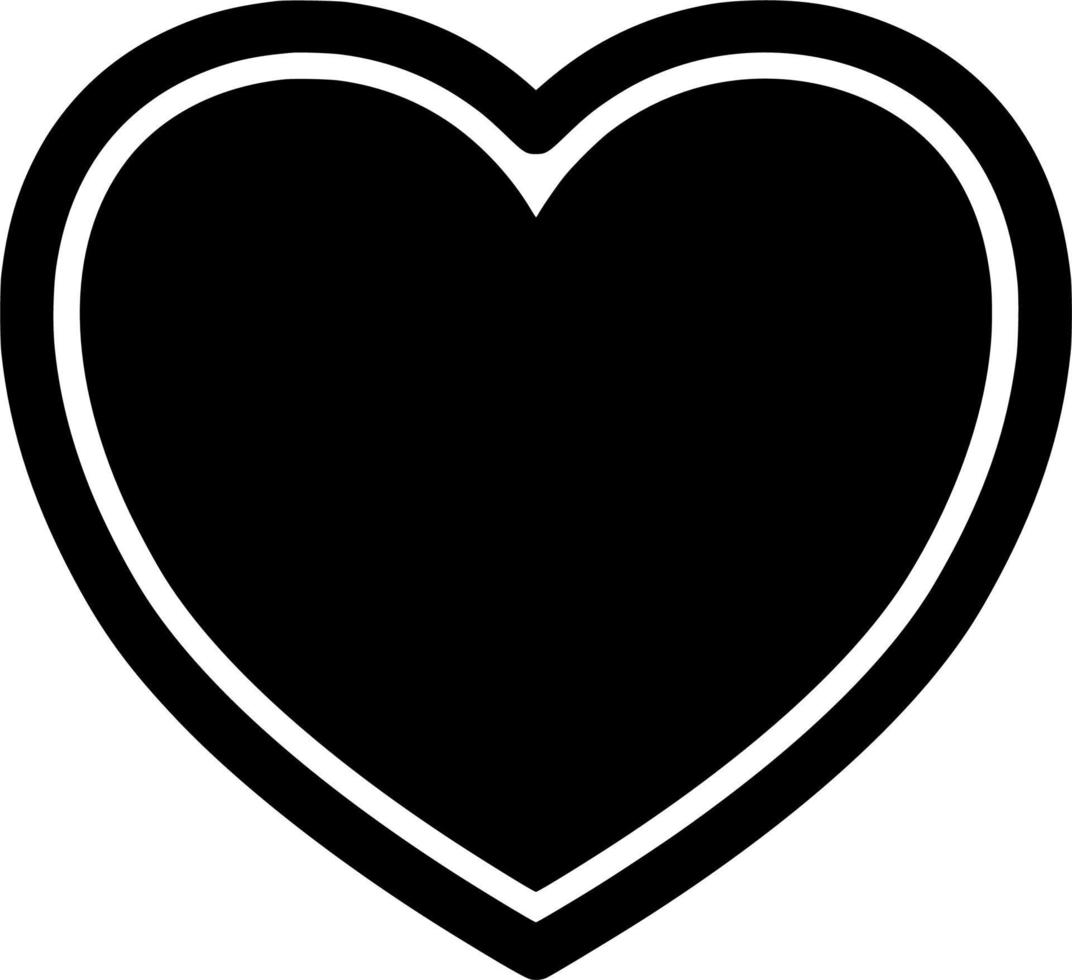 Vector silhouette of heart on white background