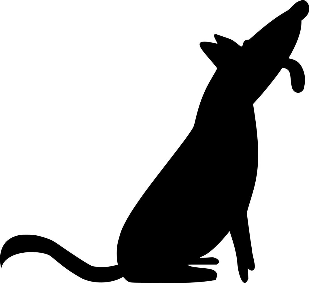 Vector silhouette of Dog on white background