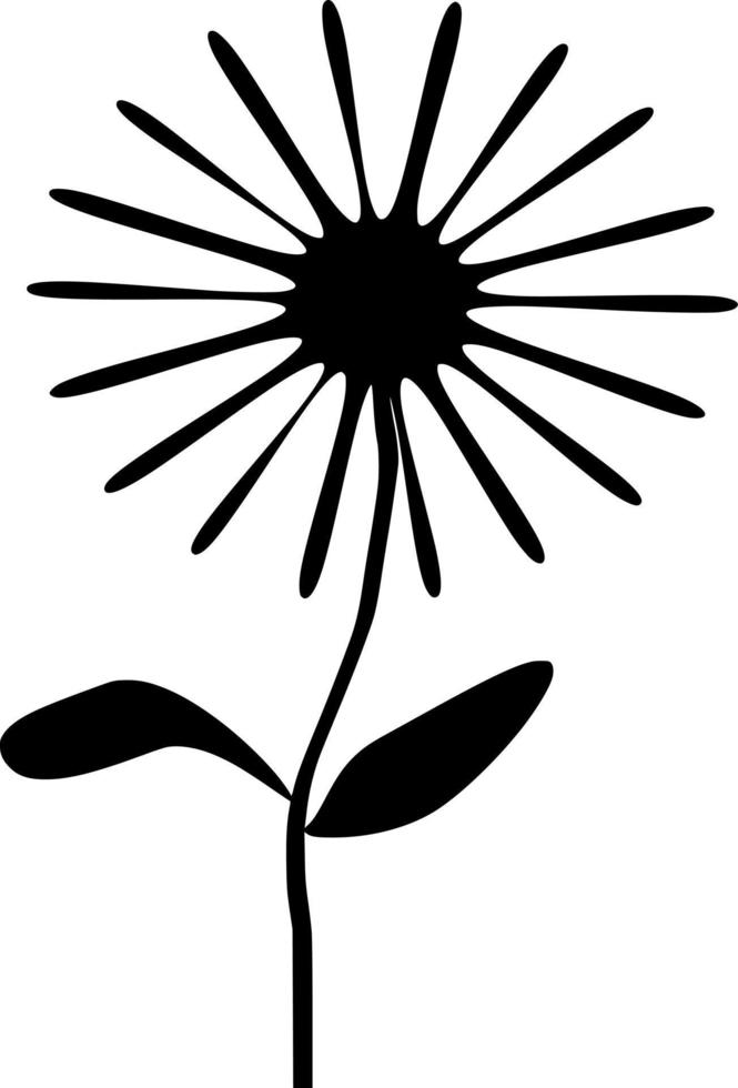 Vector silhouette of Flowers on white background