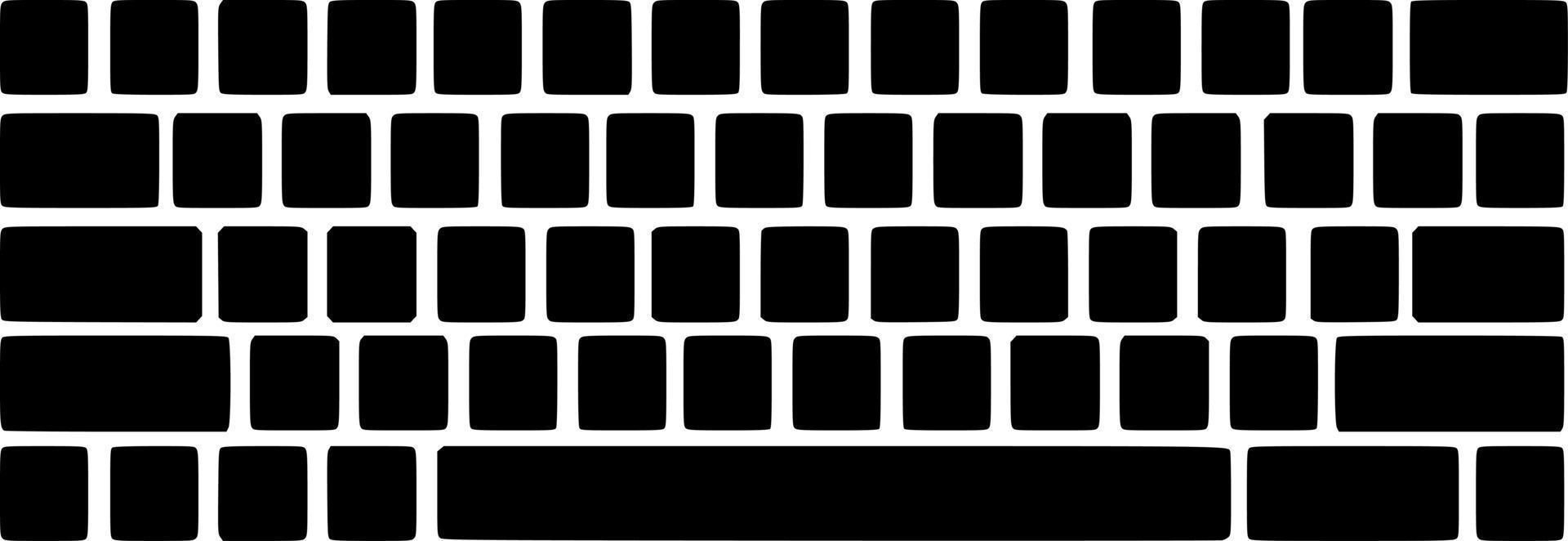 vector silueta de computadora teclado en blanco antecedentes