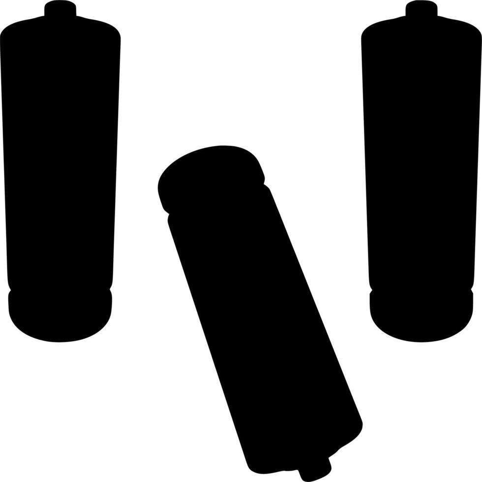 Vector silhouette of Battery on white background
