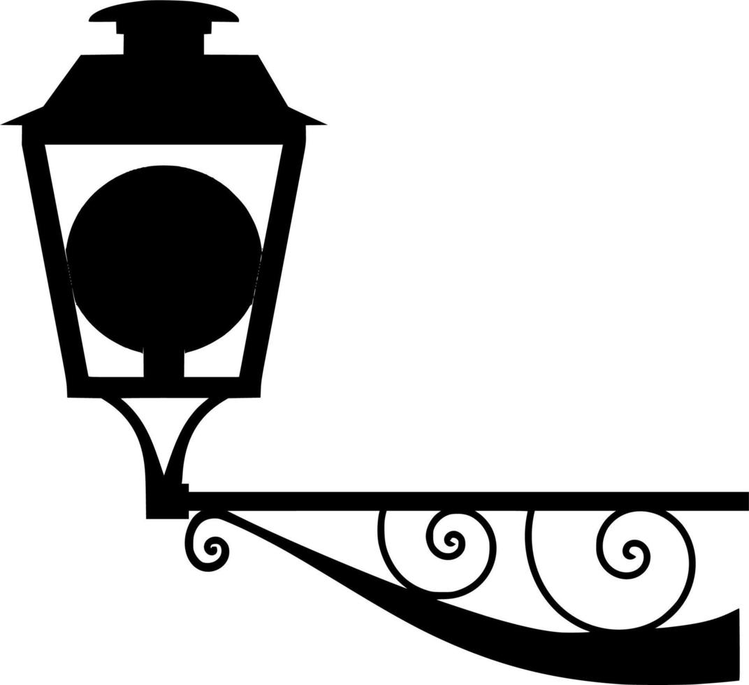 Vector silhouette of lighting lampon white background