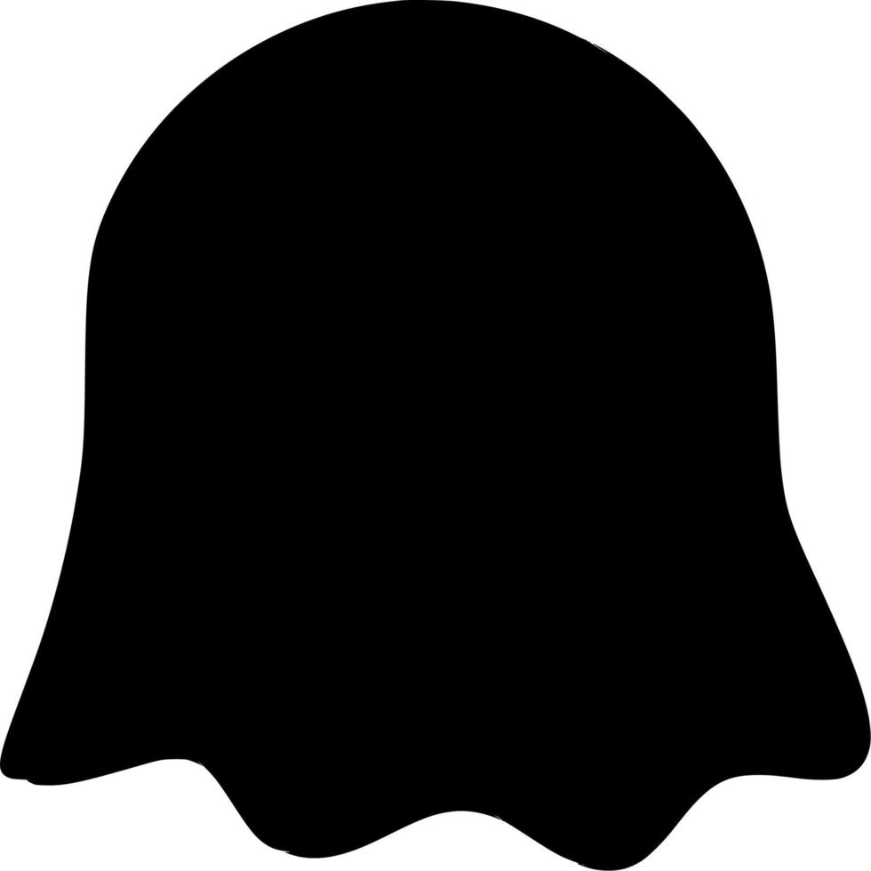 Vector silhouette of ghost on white background