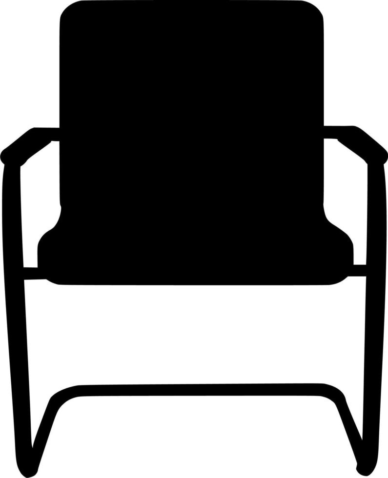 Vector silhouette of Chair on white background
