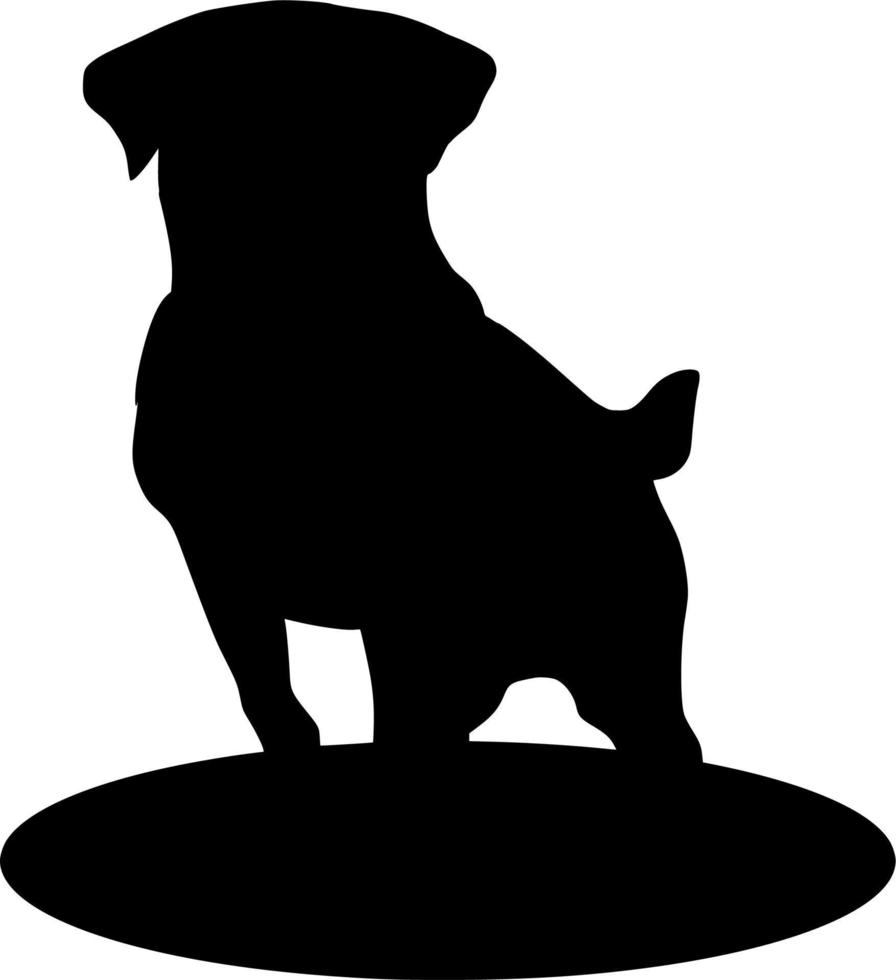 Vector silhouette of Dog on white background