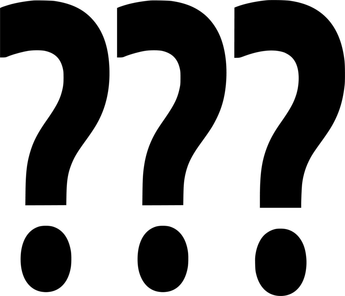Vector silhouette of question mark  on white background
