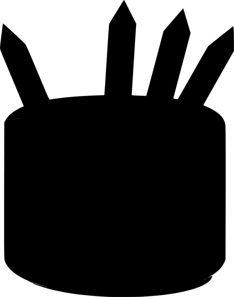 Vector silhouette of Pencils on white background