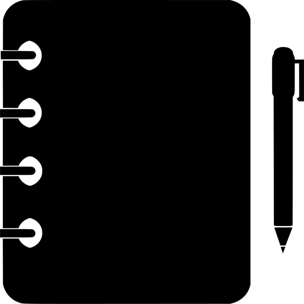 Vector silhouette of agenda notes on white background