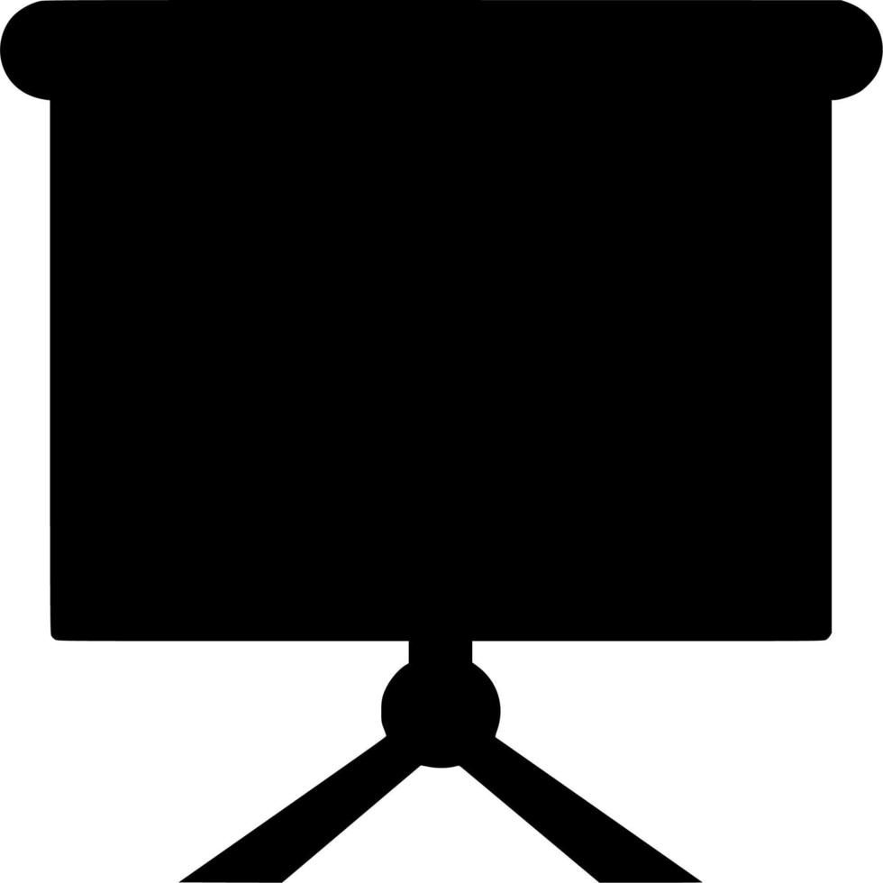 Vector silhouette of screen presentation on white background