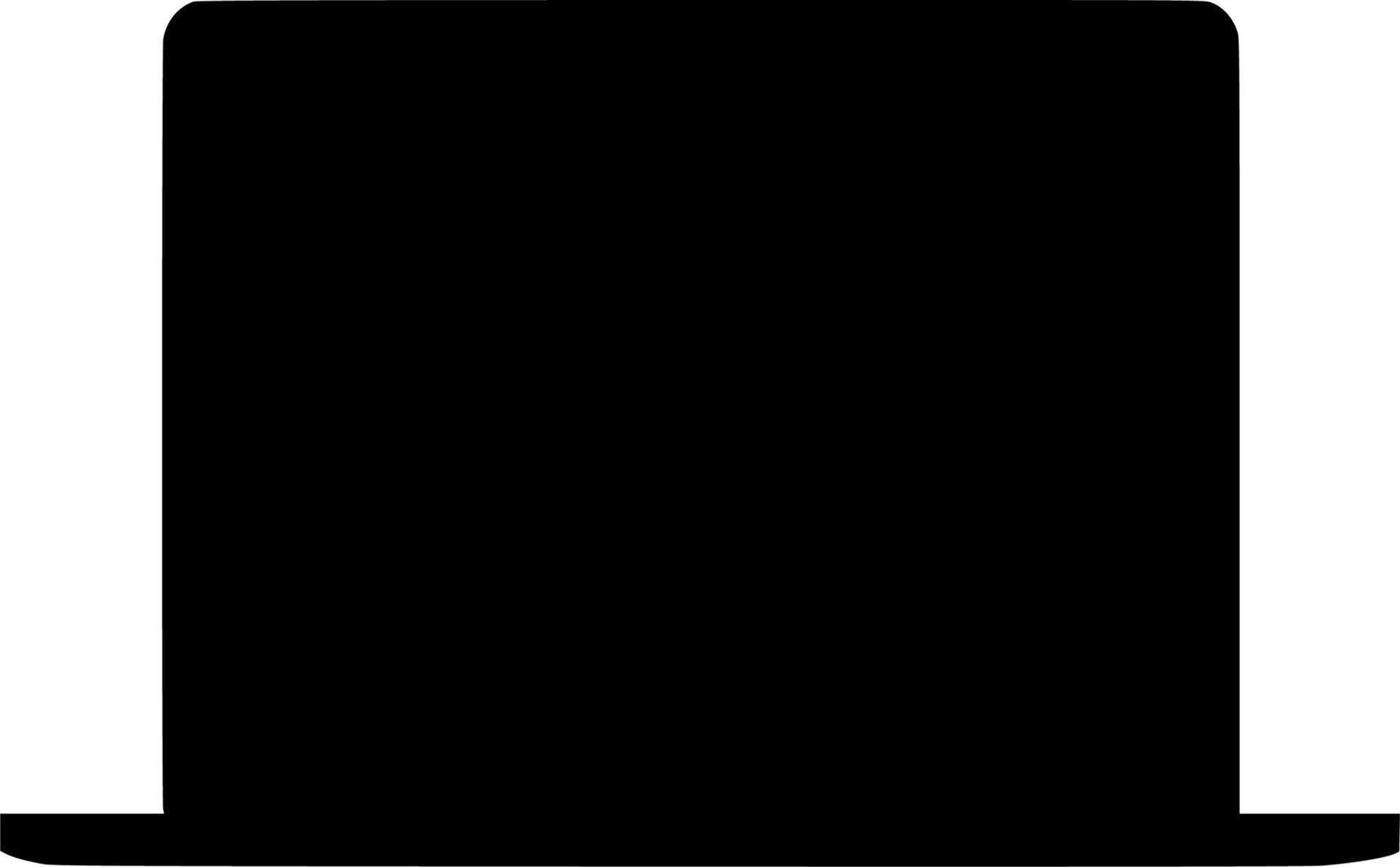 Vector silhouette of laptop on white background