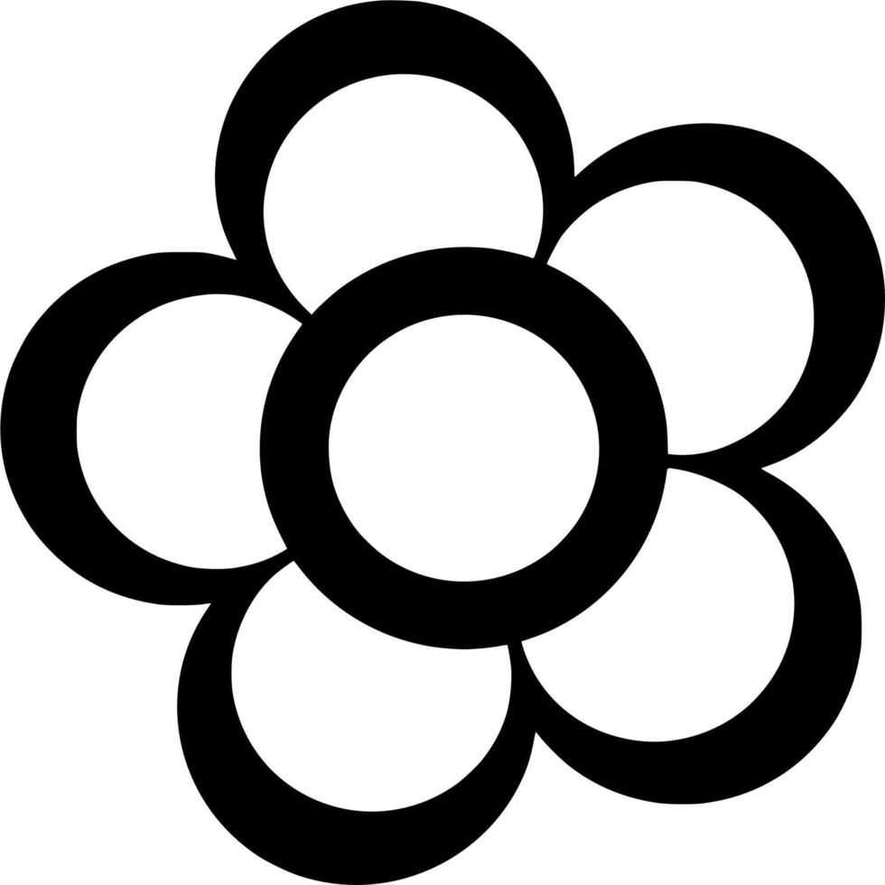 Vector silhouette of Flowers on white background